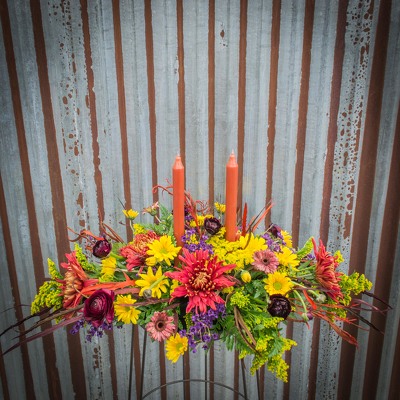 Fall Centerpiece - Elongated from Marion Flower Shop in Marion, OH